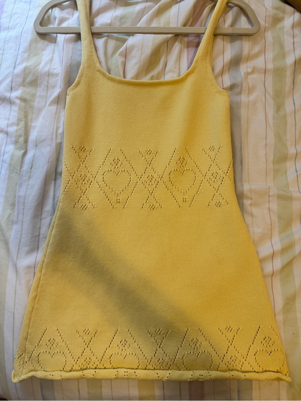 Rumored Yellow Knit Mini Dress